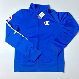 NWT Champion Blue Track Jacket Zip Up Boys Large